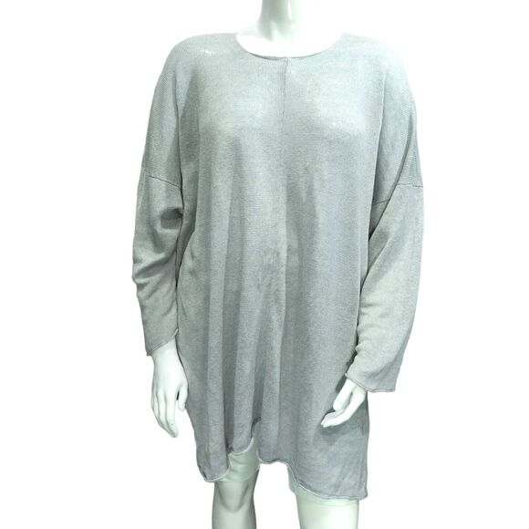 Eskandar One Size Linen Sweater Open Knit Oversized Tunic Length Boxy Scotland